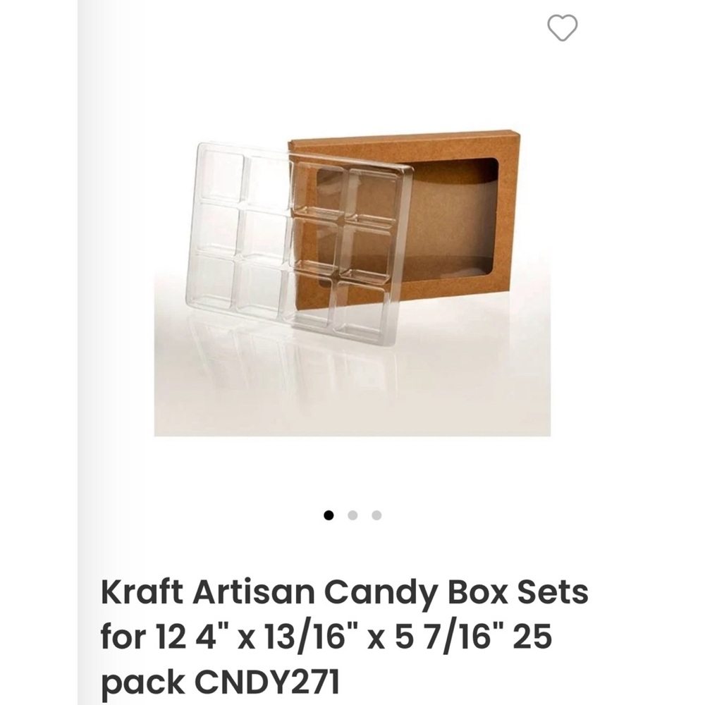 25 pcs Kraft Artisan Candy Box Sets for 12 Chocolate / Wax Melts Mold Packaging